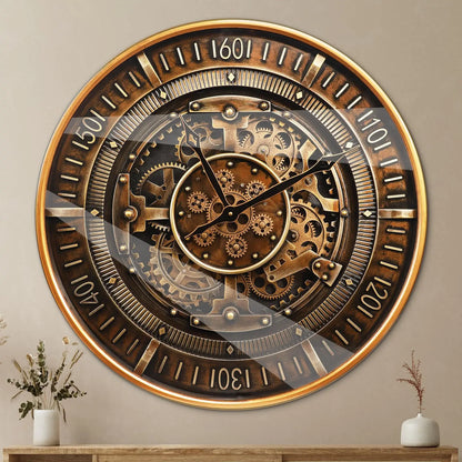 24 Inch Wall Clock With Moving Gears