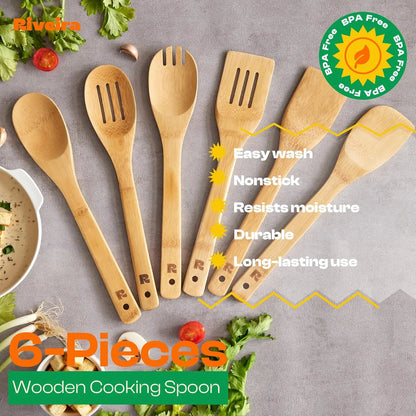 Wooden Cooking Utensils Set with Wooden Spoons