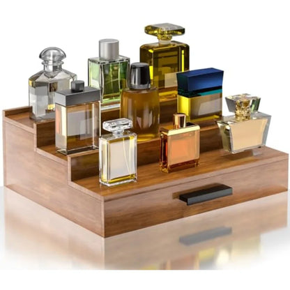 Solid Walnut Cologne Organizer Display Shelf