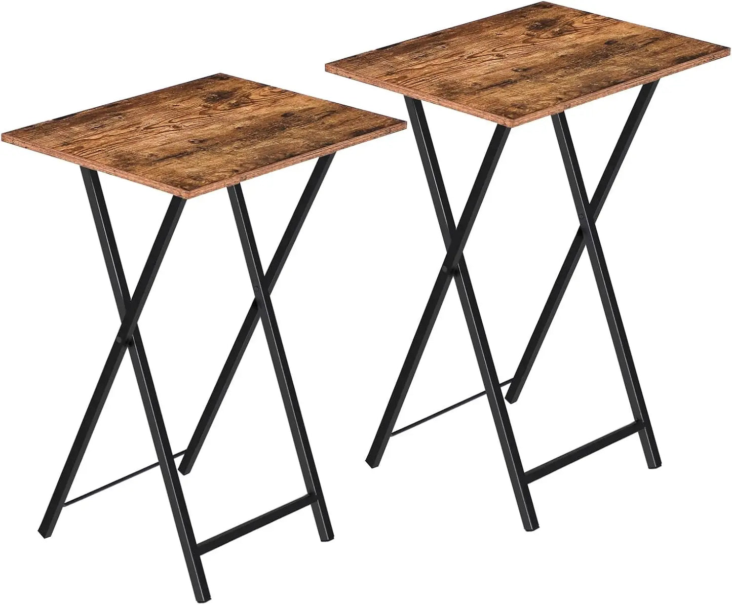 Set of 2 Folding Compact Side Tables for Small Spaces