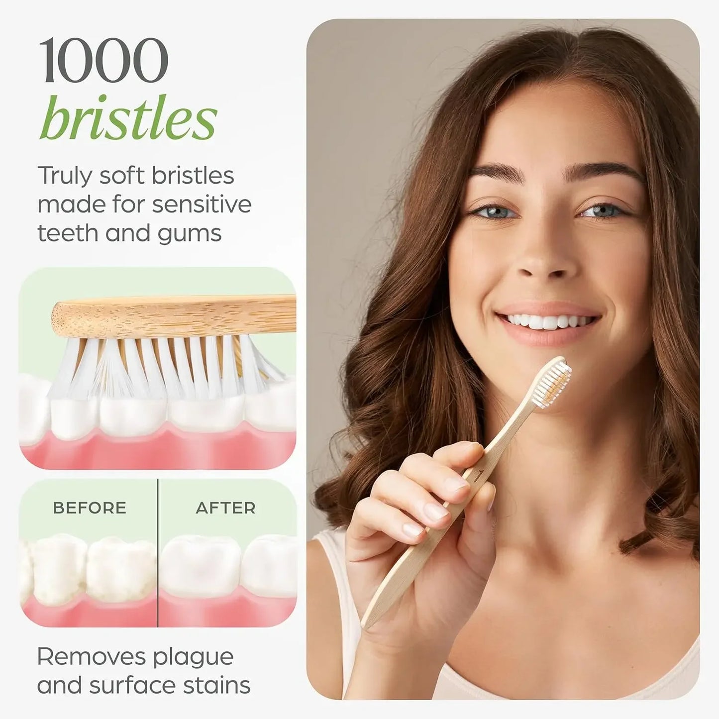 Biodegradable Bamboo Natural Wooden Toothbrush