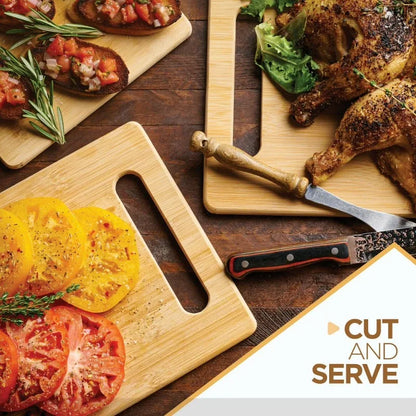 Bamboo Cutting Boards for Kitchen with Handles