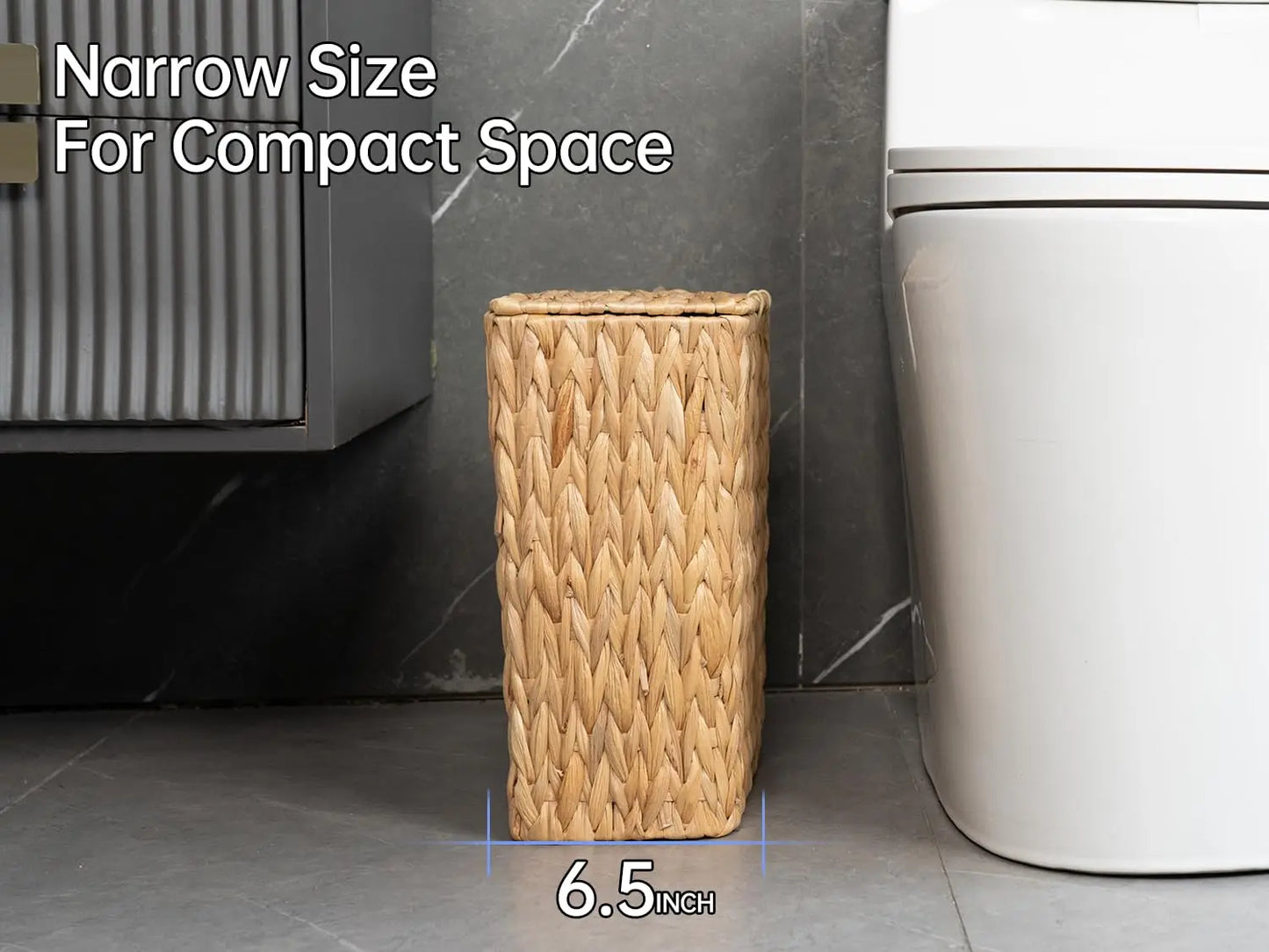 3 Gallon Natural Wicker Trash Can with Lid