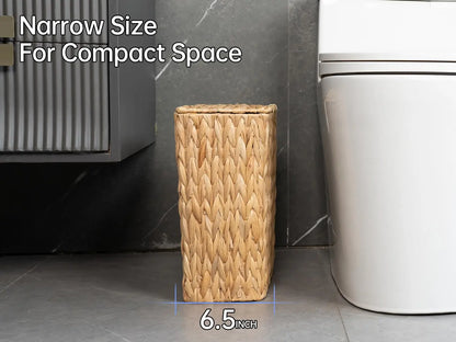 3 Gallon Natural Wicker Trash Can with Lid