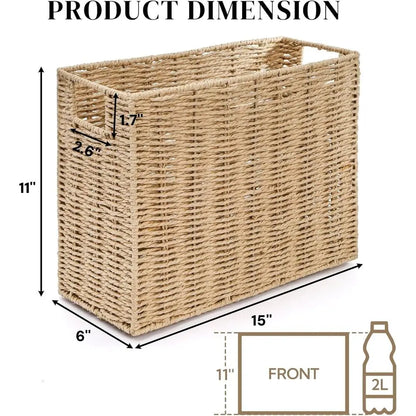 15'' x 6'' x 11'' Book Basket with Built-in Handles
