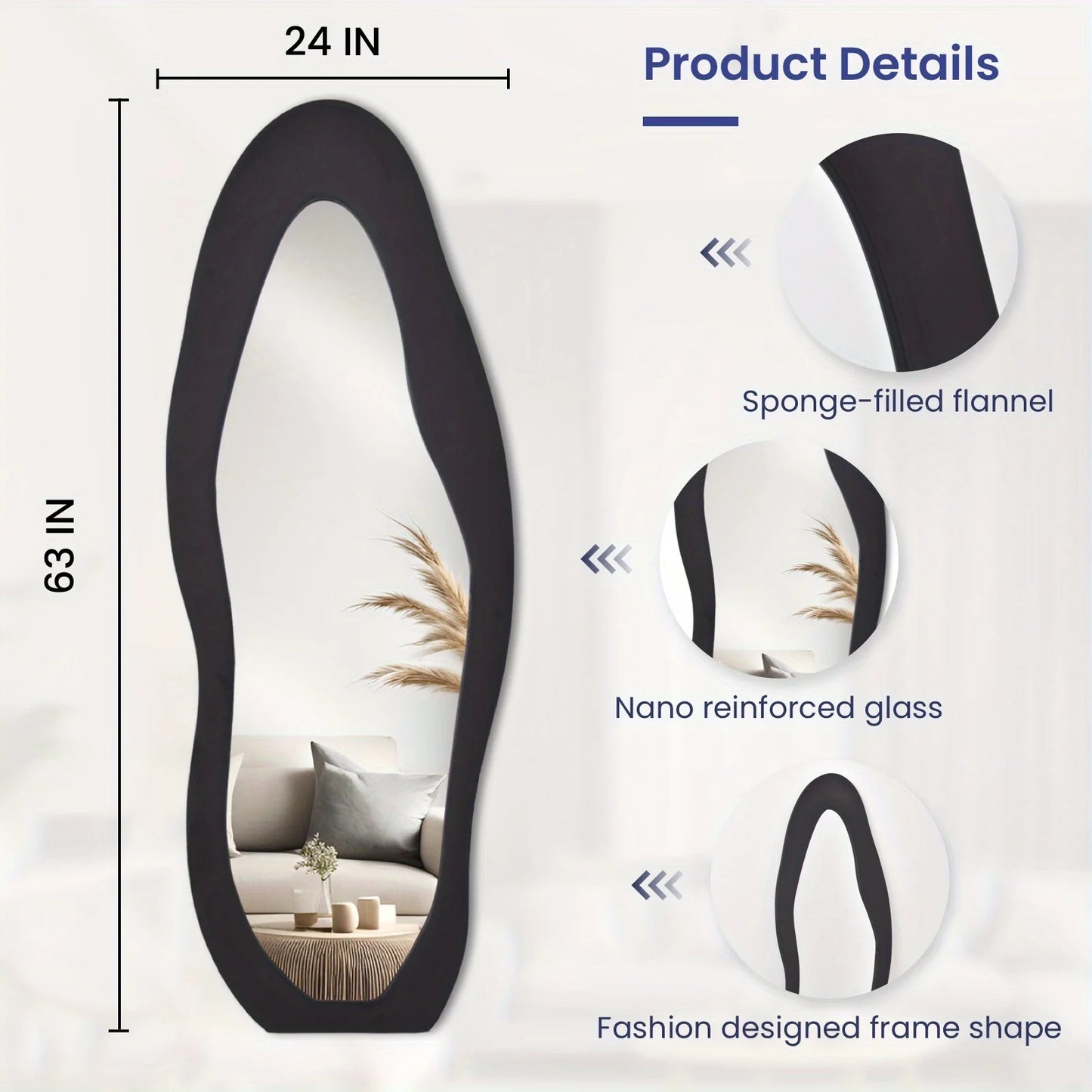 Large Irregular Full-Length Mirror