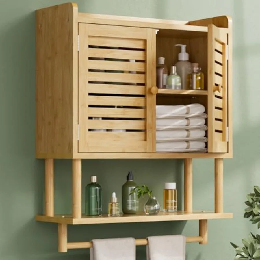 Bamboo Medicine Cabinet with Rattan Door
