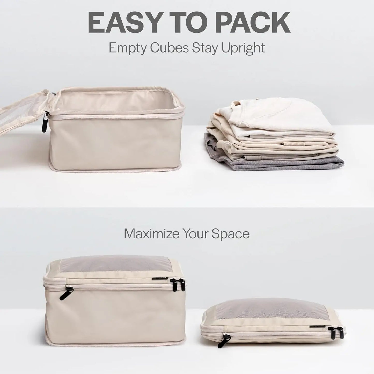 Travel Compression Packing Cubes Luggage Organizer
