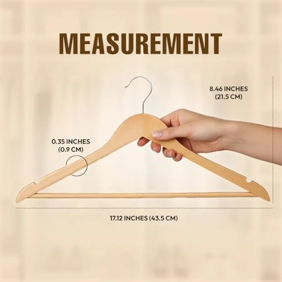 Premium Wooden Hangers 30 Pack