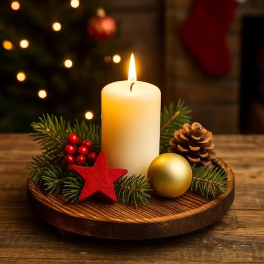 Round Decorative Wooden Tray