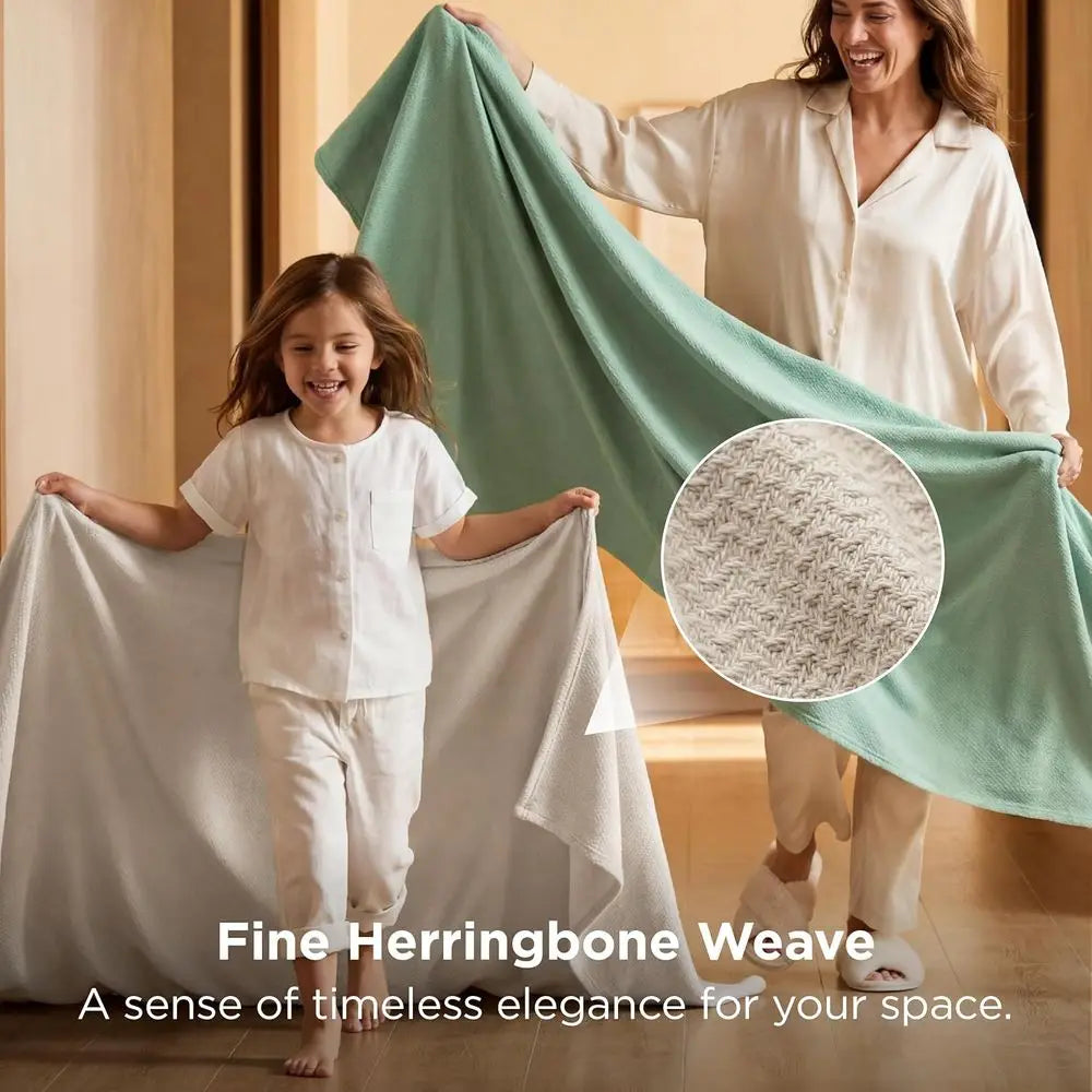 Cotton King Size Cooling Breathable Woven Blanket