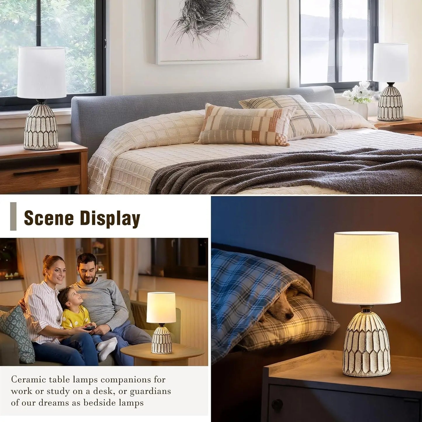 Set of 2 Ceramic Table Lamps