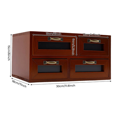 Retro Wooden Desktop Storage Cabinet