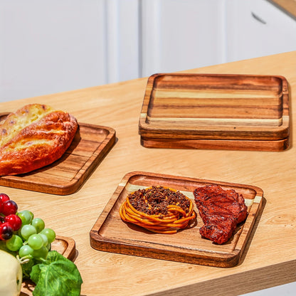 4pcs Wooden Plates Acacia Wood Charcuterie Board