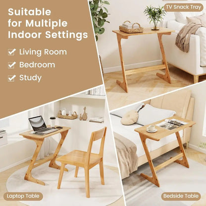 Bamboo TV Tray Table Z Shaped