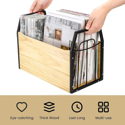 Rustic Magazine Storage Rack and Book Organizer