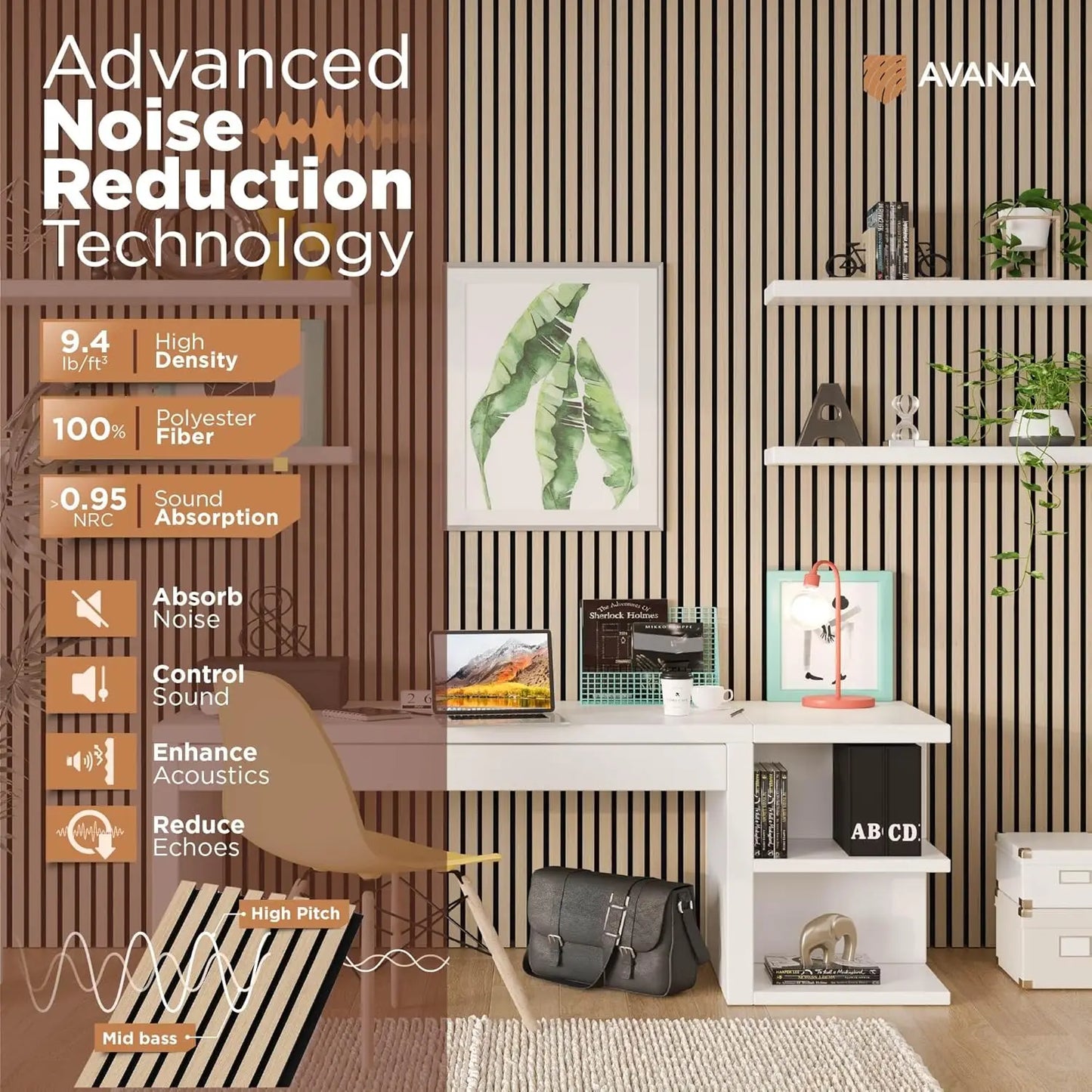 White Oak Acoustic Wood Wall Panels