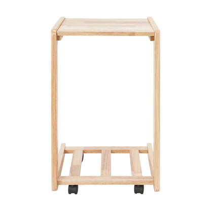 C-Shaped Small Side Table with Wheels