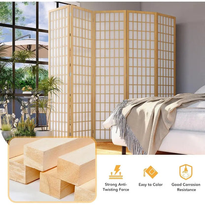 Room Divider Wall 4 Panel 6ft Folding Privacy Screen