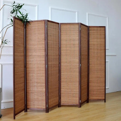 Natural Brown  6 Panel Bamboo Room Divider