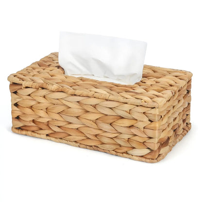 Handwoven Water Hyacinth Rectangular Tissue Box Cover