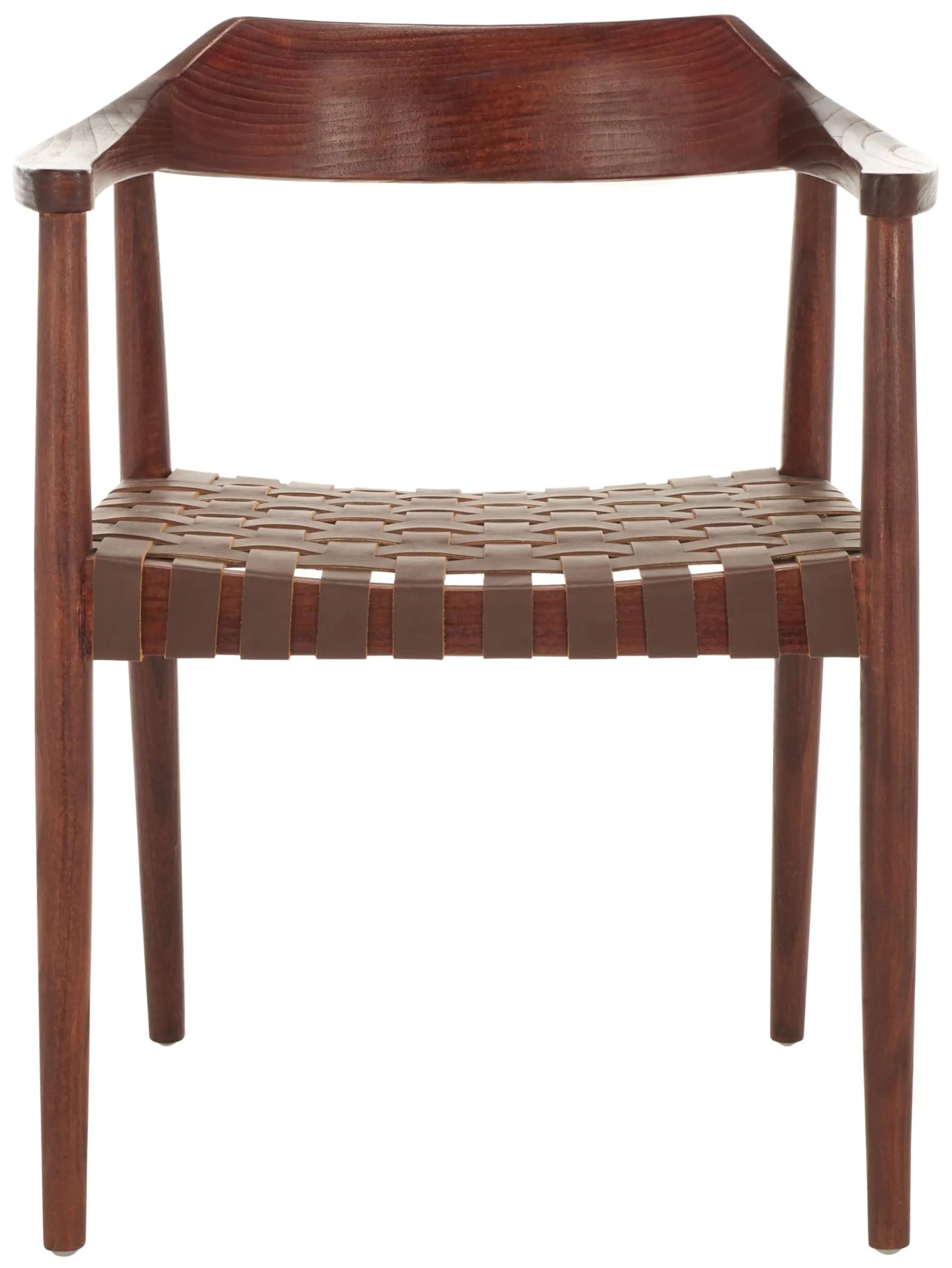 Walnut Solid Wood Armchair Leather Seat