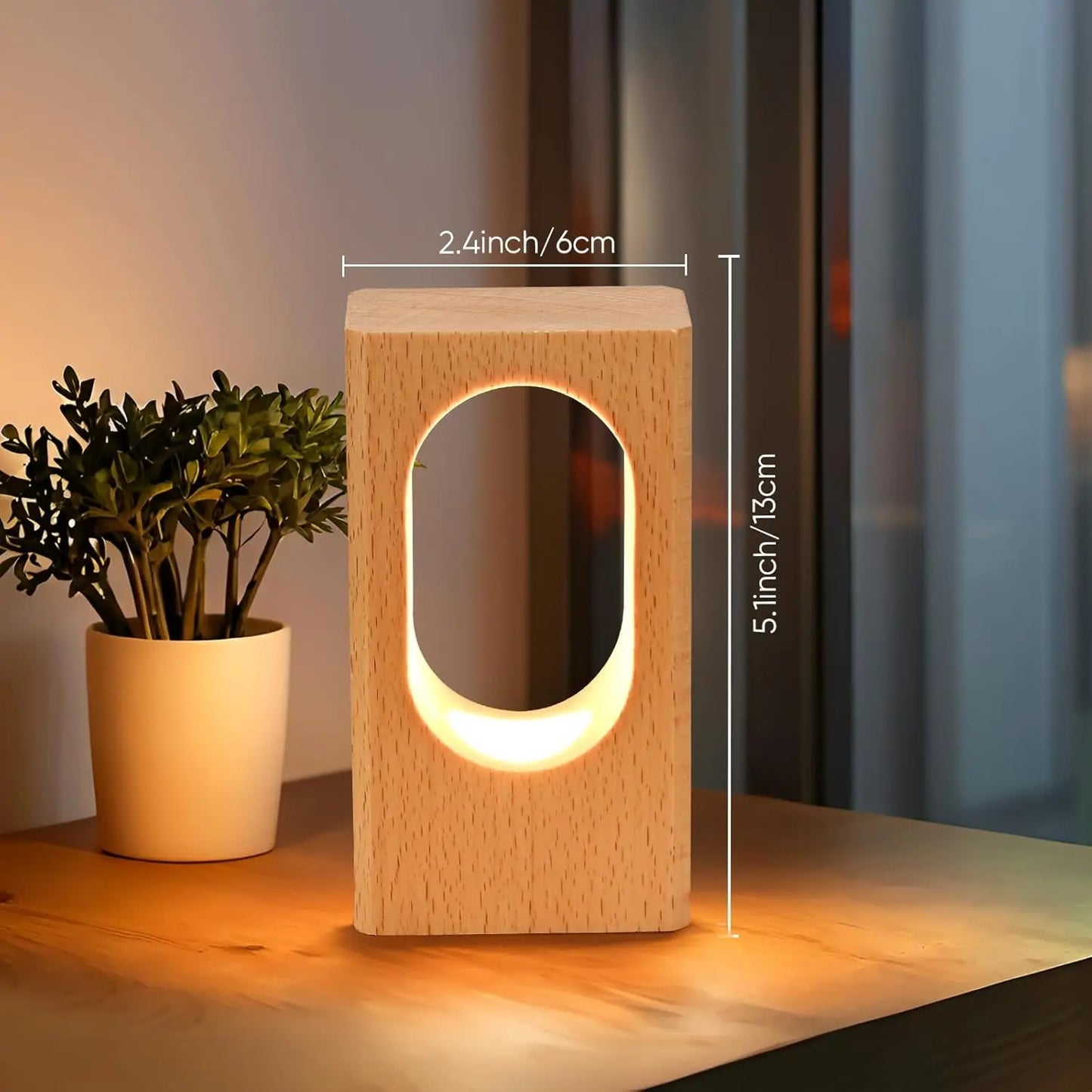 Dimmable Wooden Desk Lamp Home Ambient Lighting