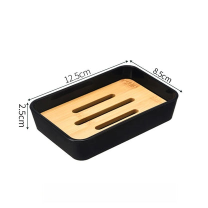 1PC Soap Holder Bathroom Bamboo Draining Box