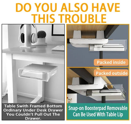Hidden Under Desk Drawer Storage Office Organizer
