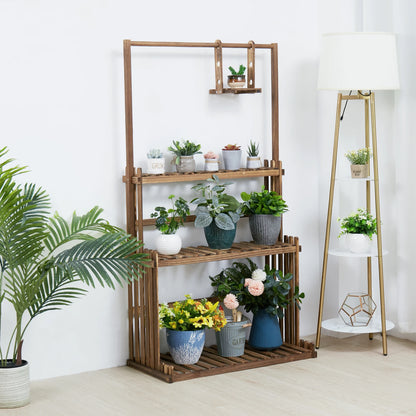 3-Tier Wood Hanging Plant Stand Rack Holder