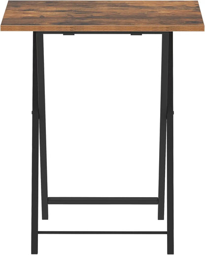 Set of 2 Folding Compact Side Tables for Small Spaces