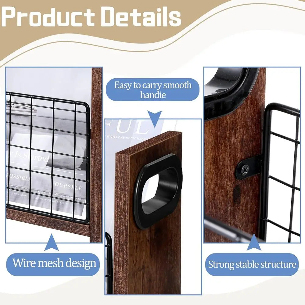 Magazine Holder Slim Rack Storage Basket Organizer