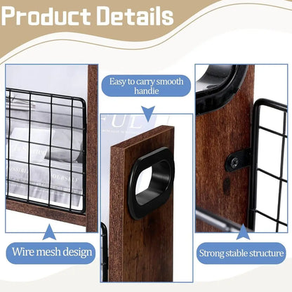 Magazine Holder Slim Rack Storage Basket Organizer