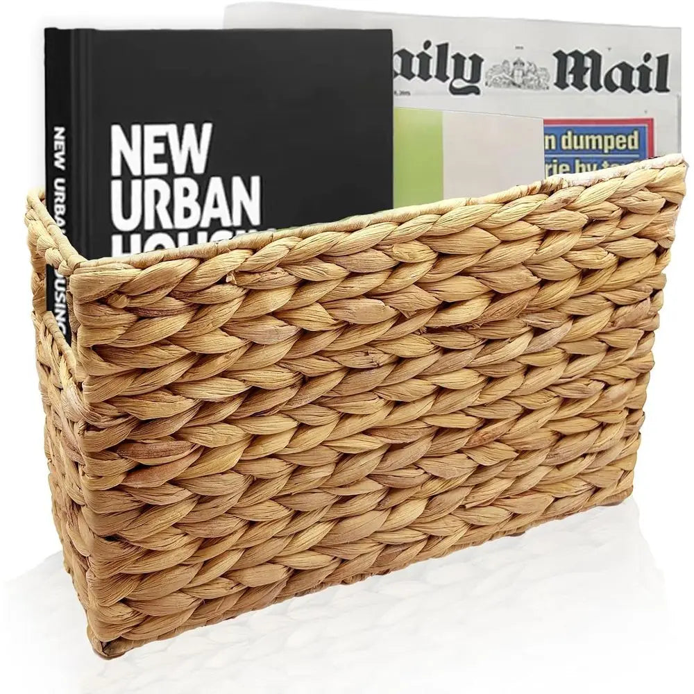 Hand-Woven Magazine Holder Narrow Bin