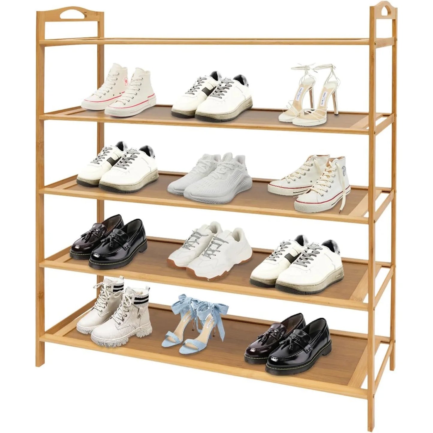 5-Tier Bamboo Wood Shoe Storage Shelf Rack