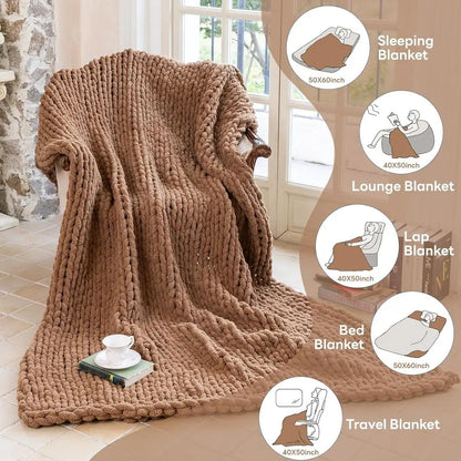 Chunky Knit 100% Woven Throw Blanket