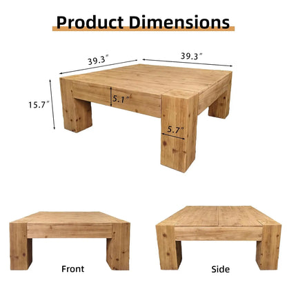Solid Wood Square Coffee Table