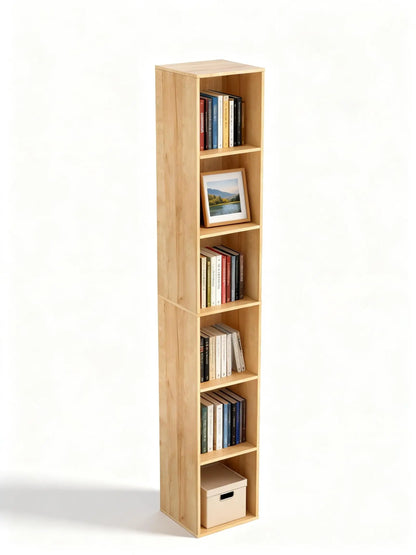 6-Tier Tall Cube Bookshelf Modern Storage Organizer