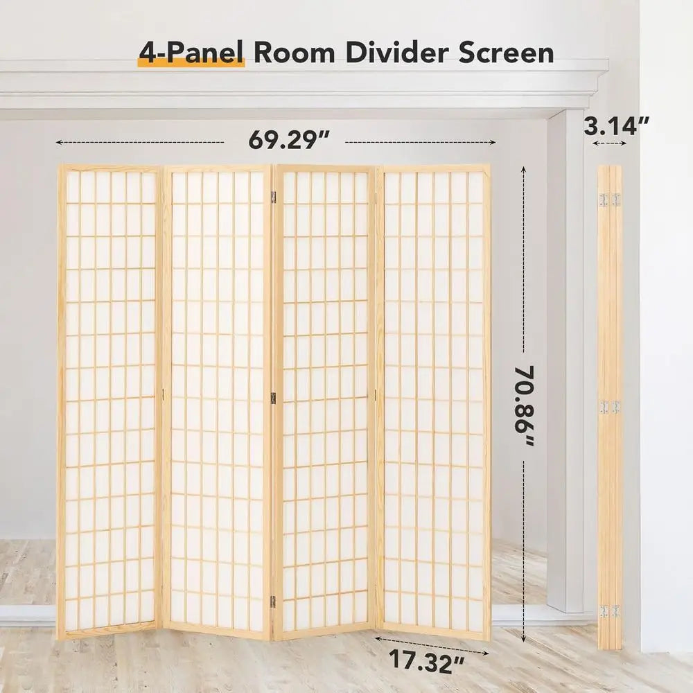 Room Divider Wall 4 Panel 6ft Folding Privacy Screen