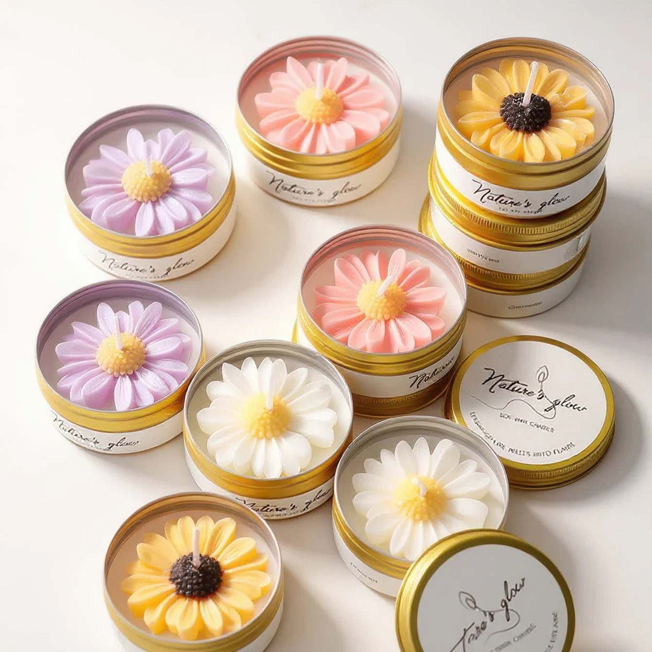 Handmade Soy Wax Flower Candle Tin