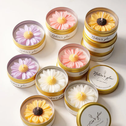 Handmade Soy Wax Flower Candle Tin