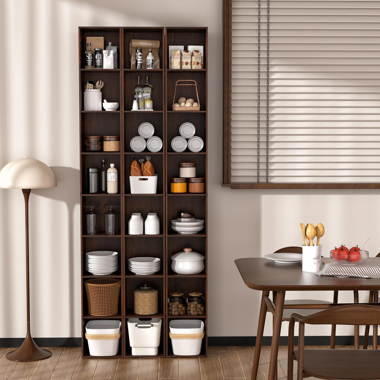 6-Tier Tall Cube Bookshelf Modern Storage Organizer