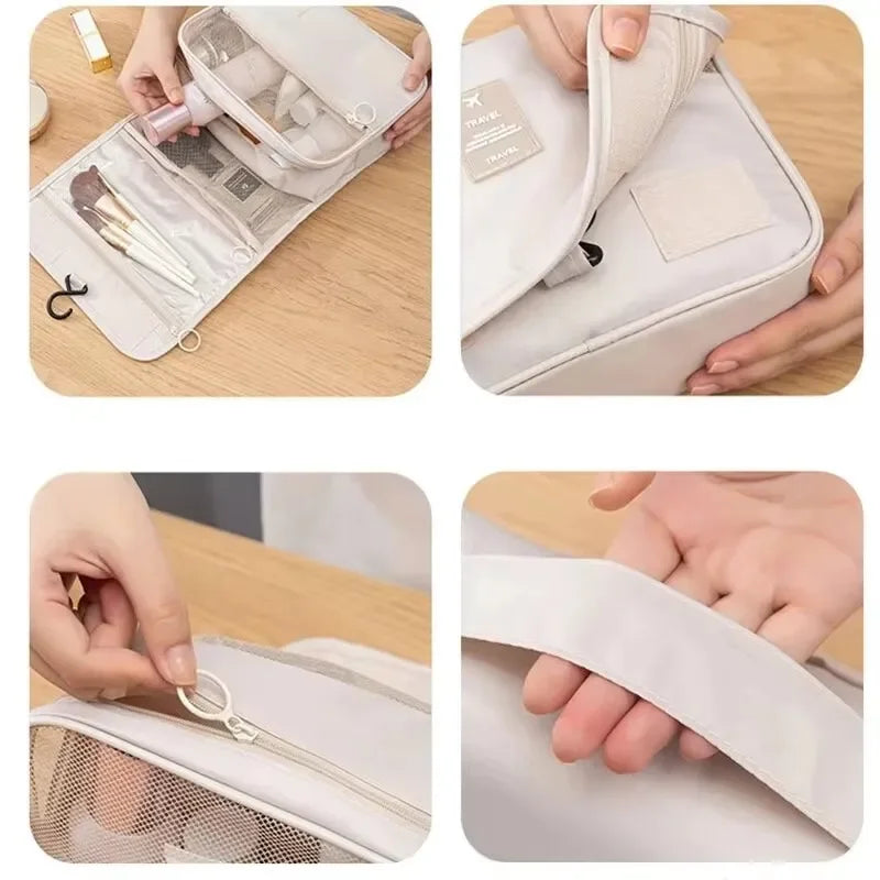 Hanging Makeup Foldable Compartment Travel Case