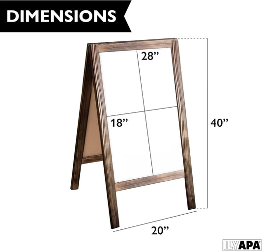 Magnetic Whiteboard Rustic Wood  Board for Businesses