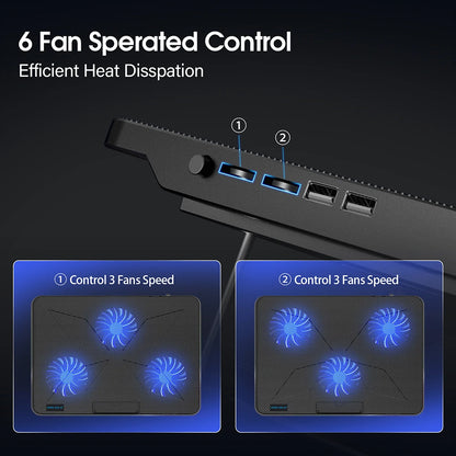 Laptop Cooling Pad with 6 Quiet Fans