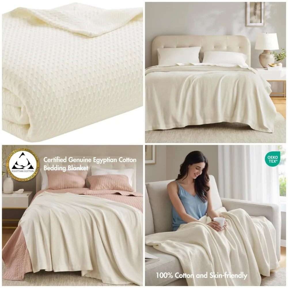100% Egyptian Cotton Lightweight Summer Blanket