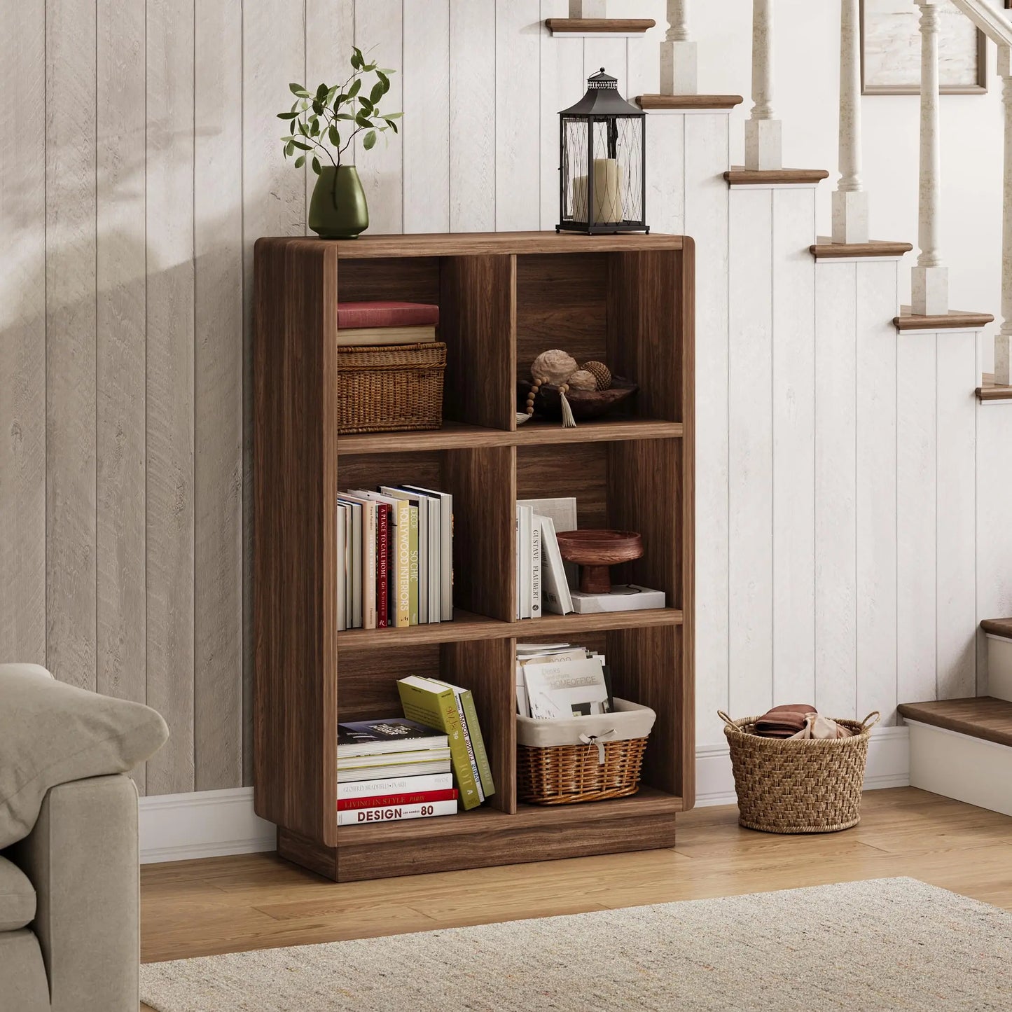 4 Cube Wooden Bookcase Storage Organizer