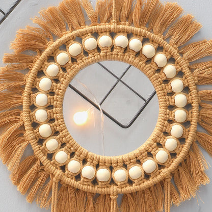 Hand Woven Decorative Wall Hanging Mirror