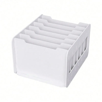 7 Tier White Wooden Desktop Storage Rack