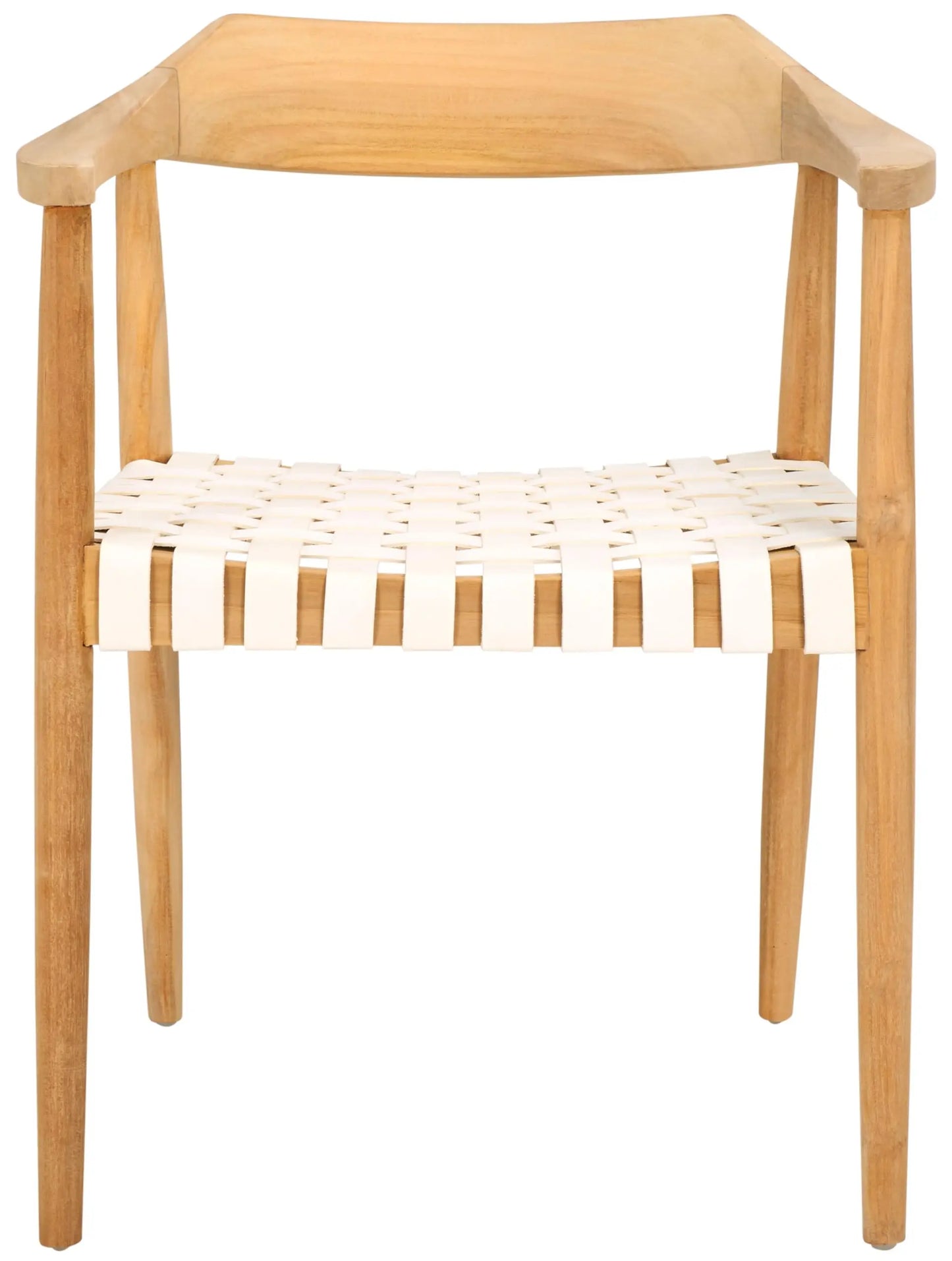 Walnut Solid Wood Armchair Leather Seat